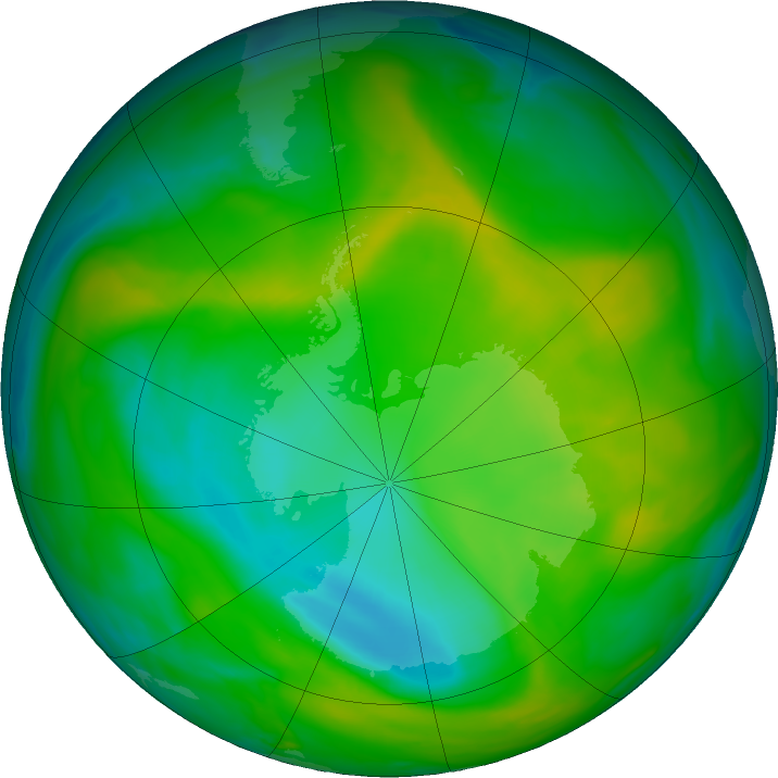 Antarctic ozone map for 27 November 2017